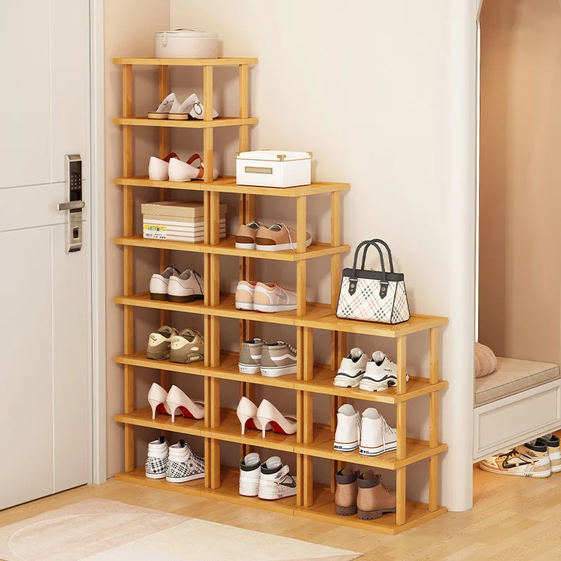 

Eco-friendly Bamboo Shoe Rack, Home Easy Installation Storage Rack for Shoes, Handbags, Multi-functional Stackable Storage Shelf