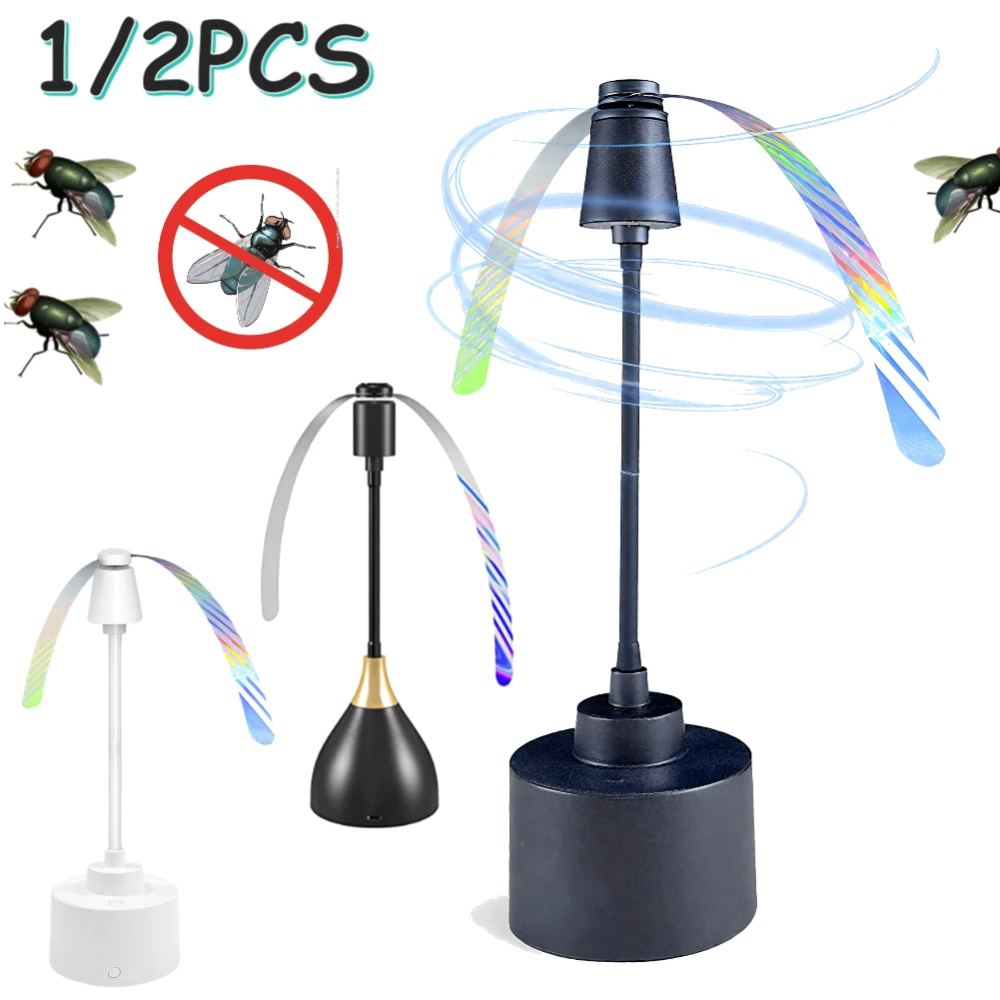 

1/2 шт., автоматический вентилятор, репеллент от мух, вентиляторы от вредителей, настольный вентилятор, репеллент, защитный инструмент от мух, аккумулятор/USB-питание