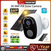 PEGATAH 5MP Solar Security Cam Wireless Outdoor Color Night Vision Battery Powered Support 5G WiFi PIR Waterproof  Alexa Camera