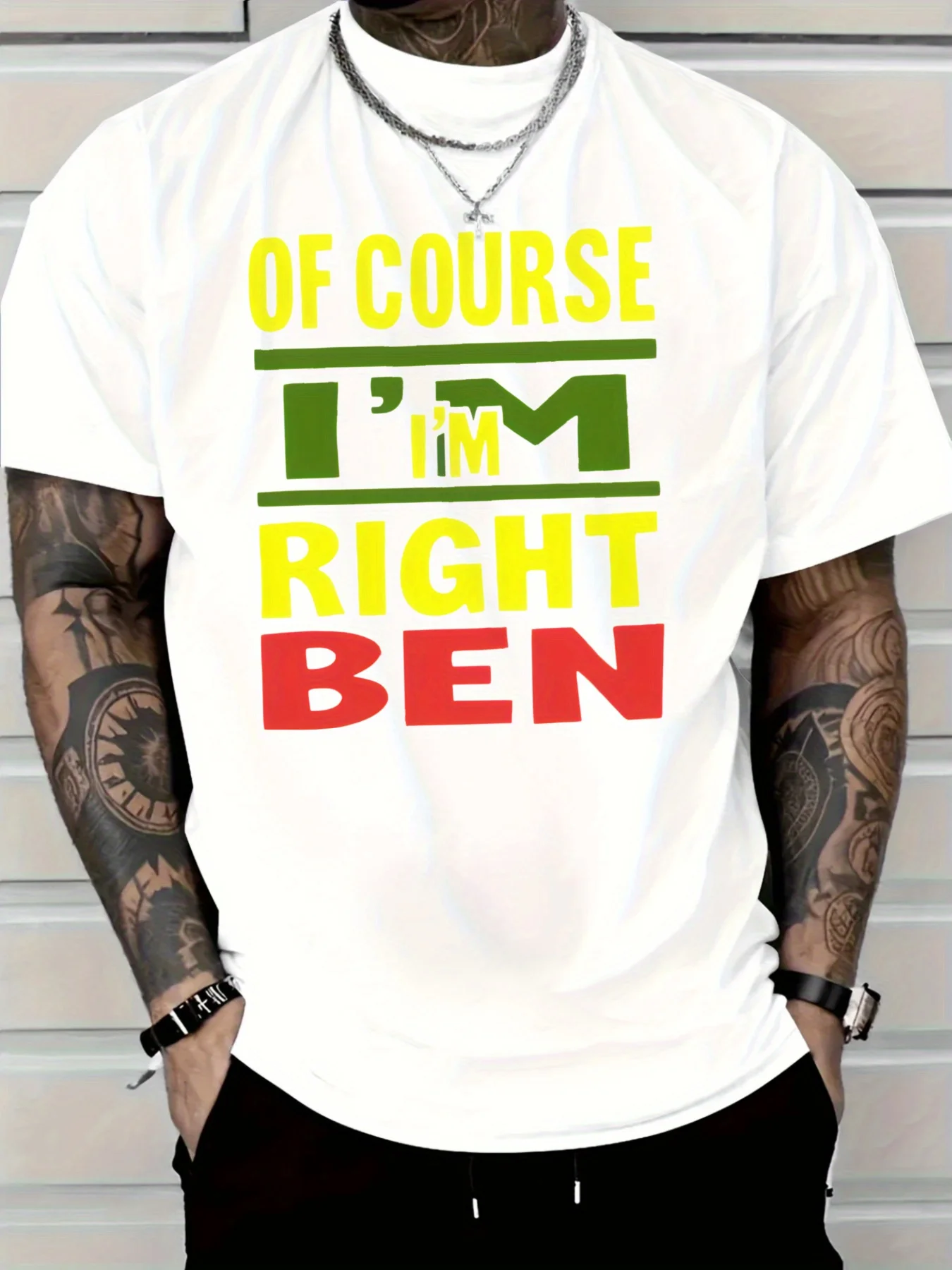 Herren-Baumwoll-Freizeit-T-Shirt „with Of Course I'm Right“ Ben Regular Fit All Season Comfort Everyday T-Shirt Bequeme Passform