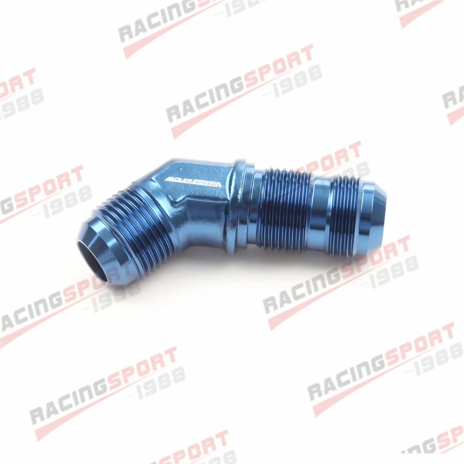 ADLERSPEED AN3 AN4 AN6 AN8 AN10 AN12 Aluminum 45 Degree AN Bulkhead Adpater Fitting Adaptor Blue/Black