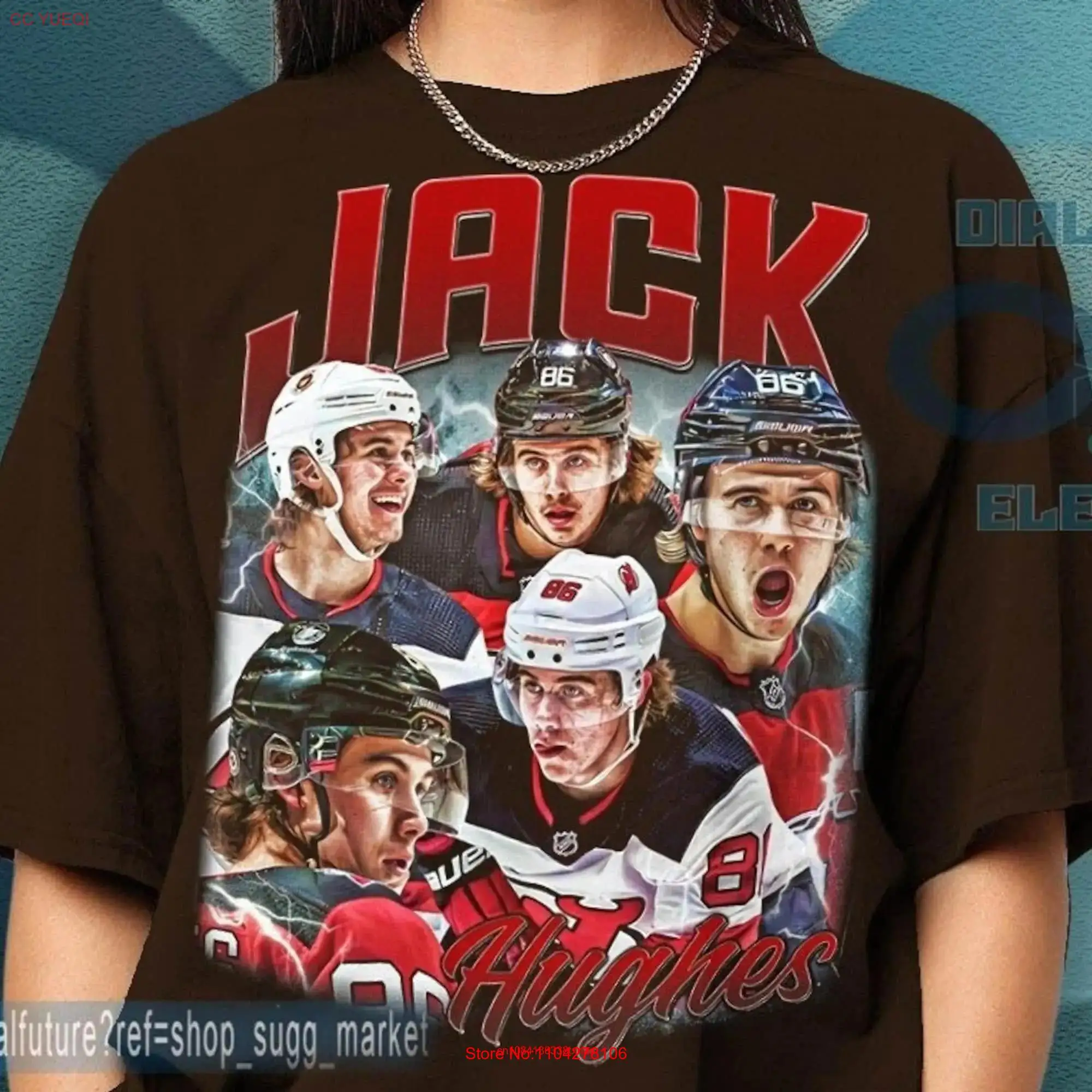 Jack Hughes T Shirt Homage Retro Classic Bootleg Best Seller Sport Hockey long or short sleeves