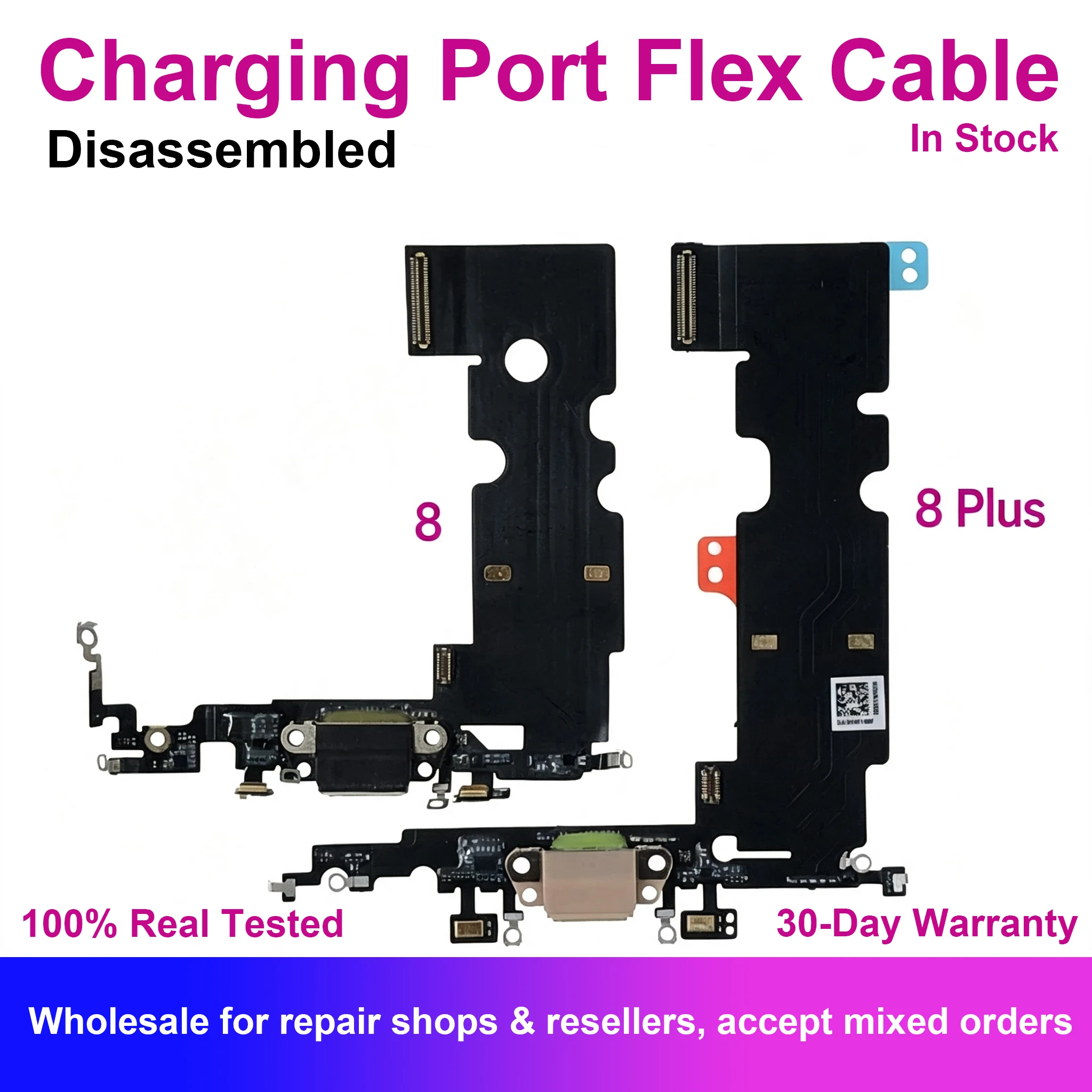 Charging Port Dock Connector Flex Cable For iPhone 7 7P 8 8P Plus USB Kit Disassembled Used Replacement Repair Parts Fixing Set