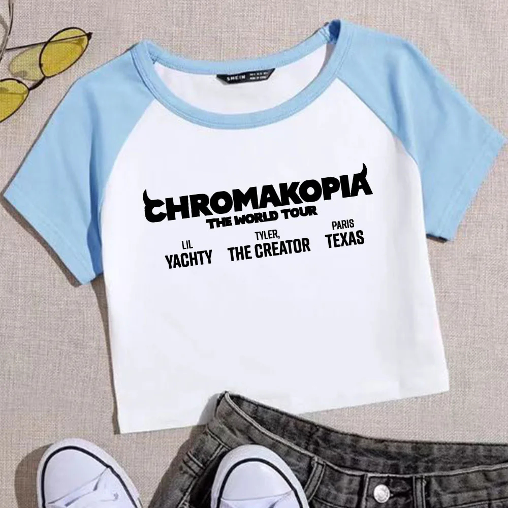 Tyler, The Creator CHROMAKOPIA Tour Crop Tops T-Shirt Girls Fashion Women O-Neck Short Sleeve  Fans Gift T-shirt