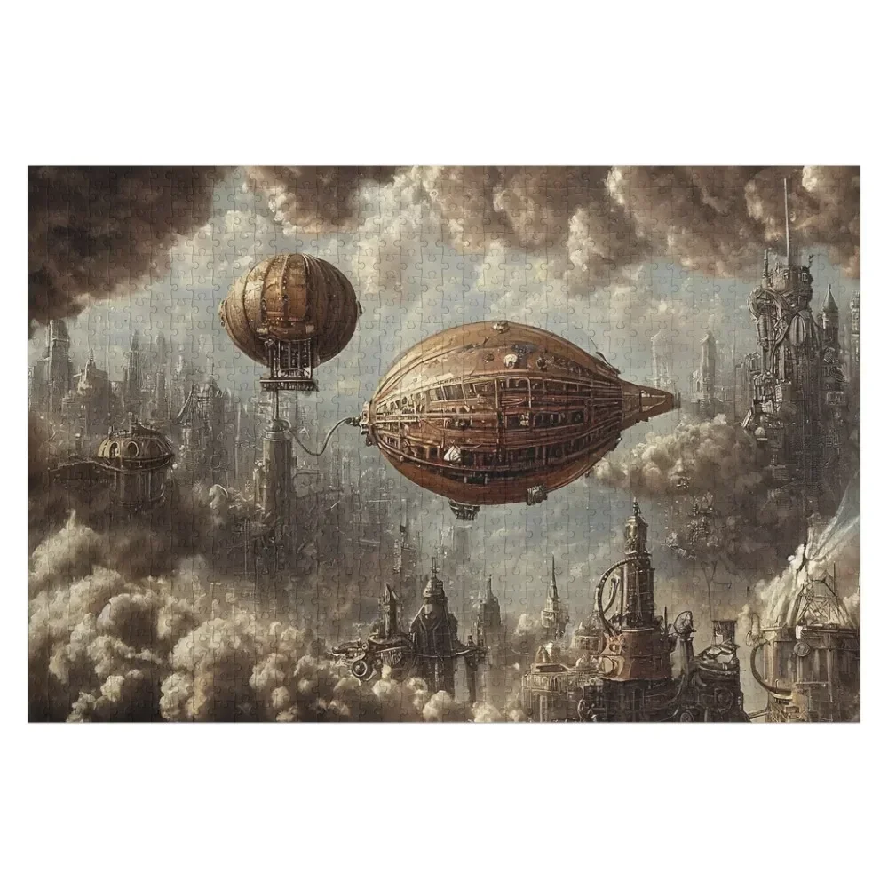 

Steampunk Air Adventure Jigsaw Puzzle Custom Child Gift Custom Wooden Name Puzzle