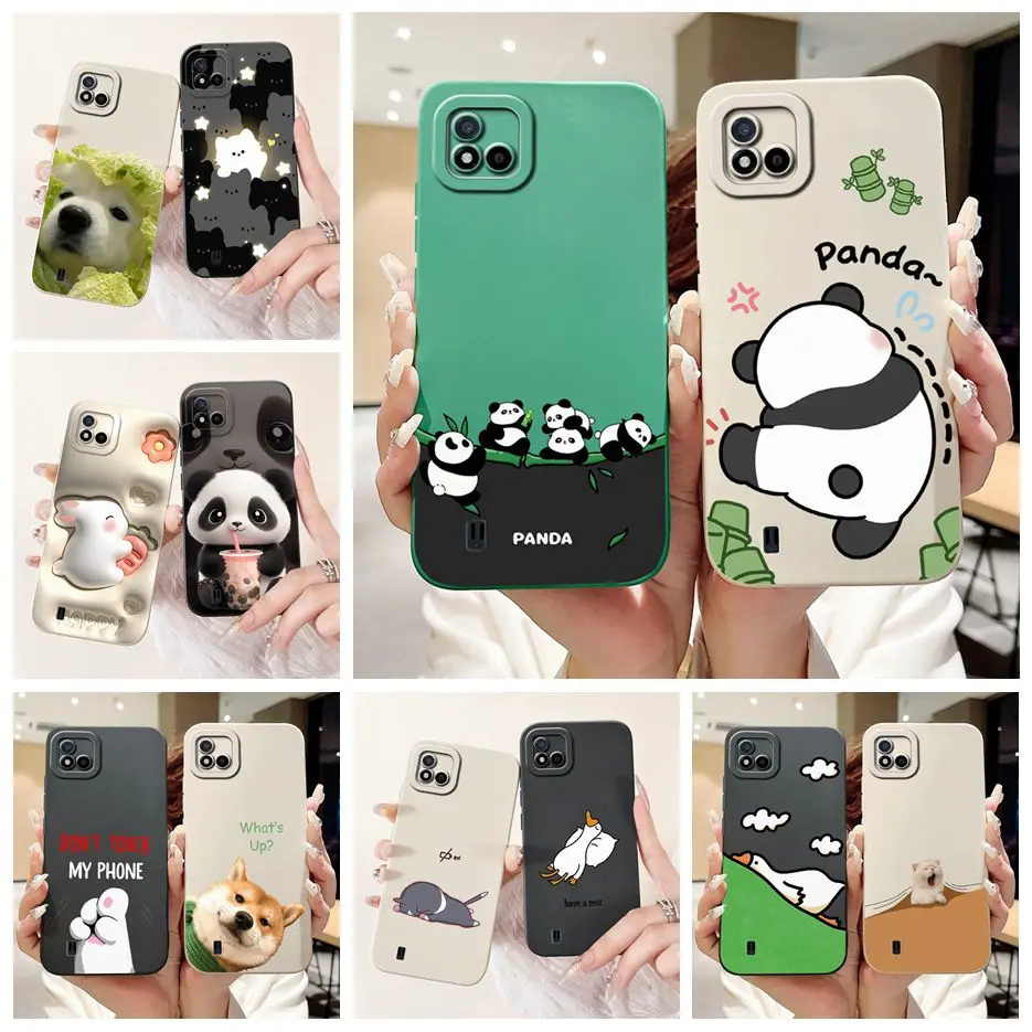For Realme C11 2021 Case RMX3231 Cute Panda Cartoon Cover Soft Silicone Phone Case For Realme C11 2020 RealmeC11 2021 Back Cover