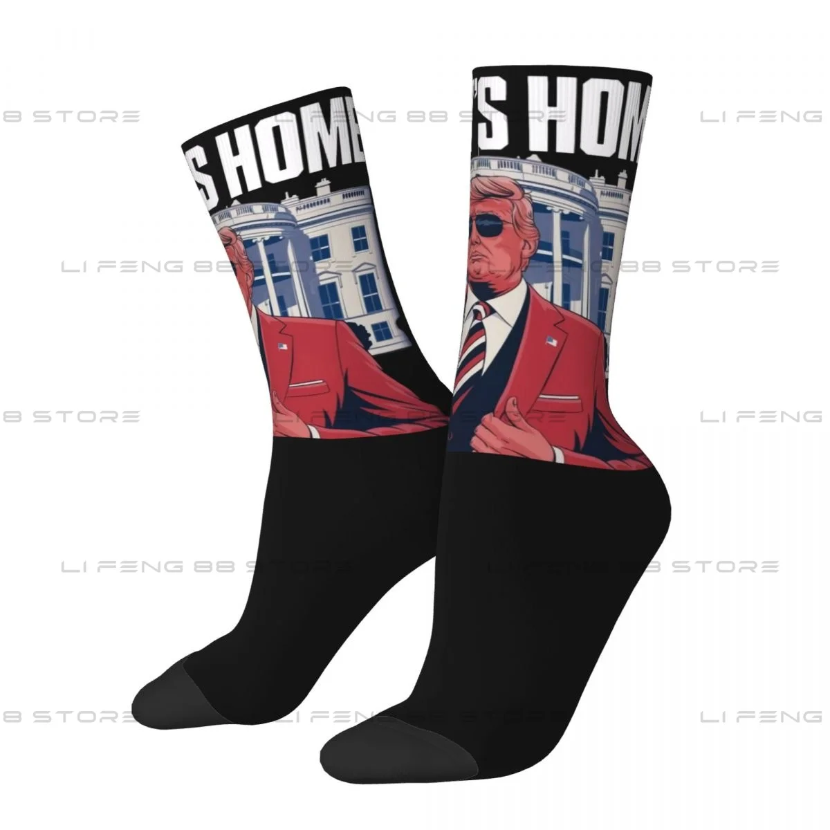 Trump 2024 Daddy's Home White House Men Women Socks Outdoor Novelty Spring Summer Autumn Winter Stockings Gift