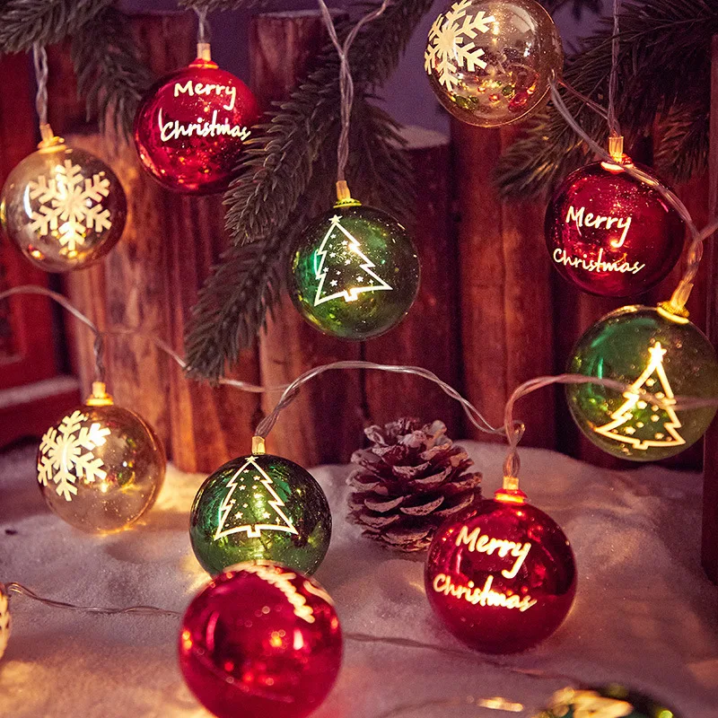 

LED String Lights Decoration Fairy Light Christmas Ball Five-pointed Star Hanging Pendant Christmas Decorations for Home New