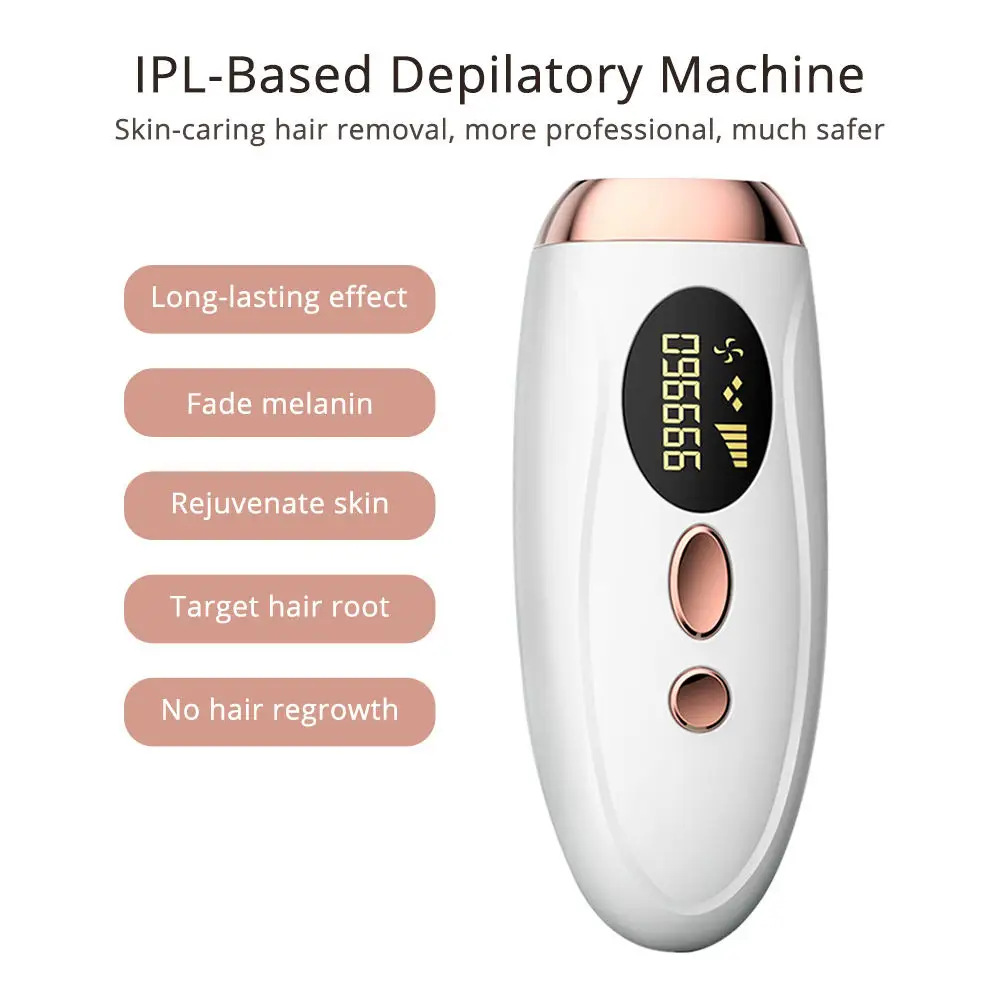 Body Bikini Laser Hair Removal Machine Permanent Hold IPL System 990000 Shot Light Pulses Whole Body Home Use Epilator