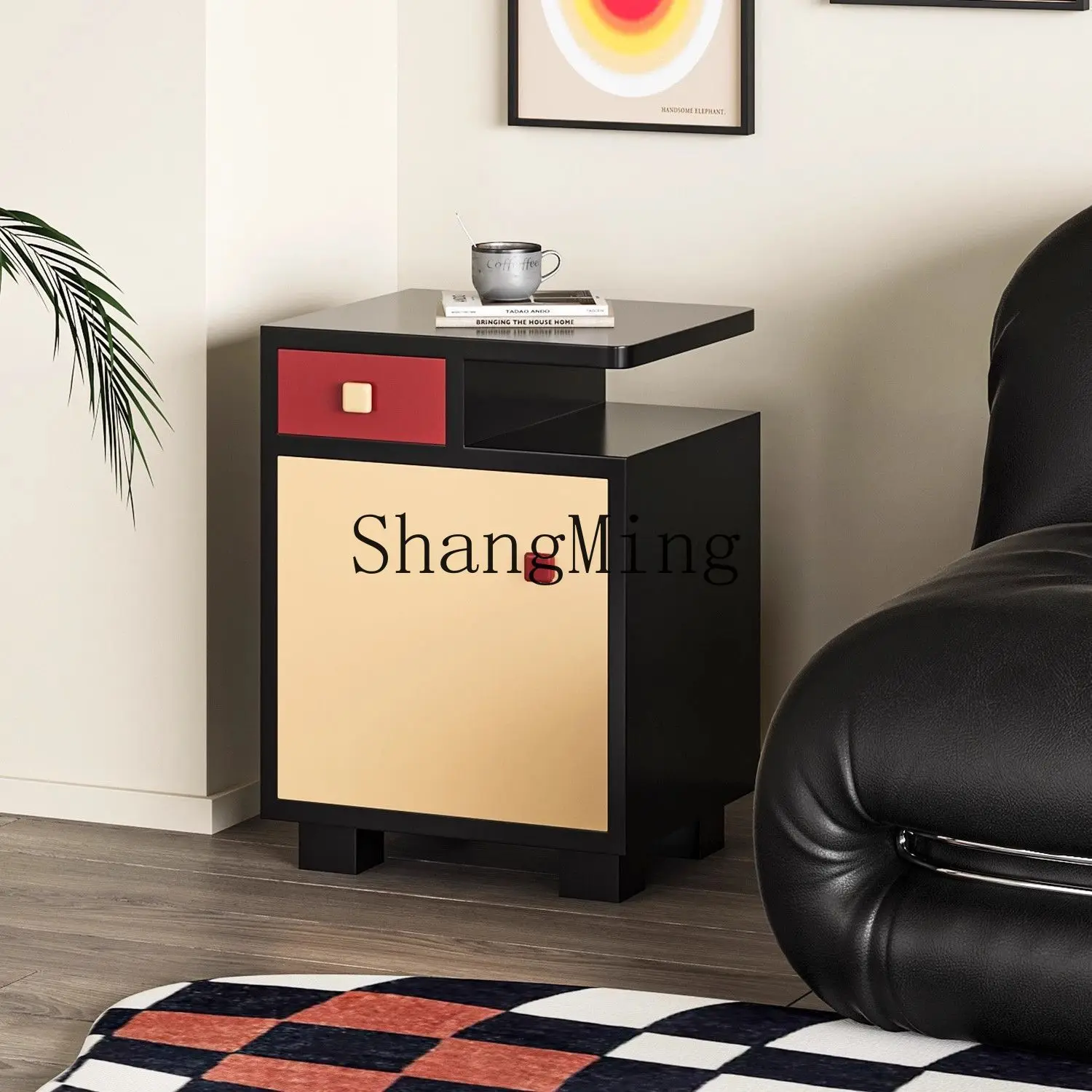 

ZYY light luxury puzzle bedside table bedroom color retro bedside storage cabinet dopamine bedside table