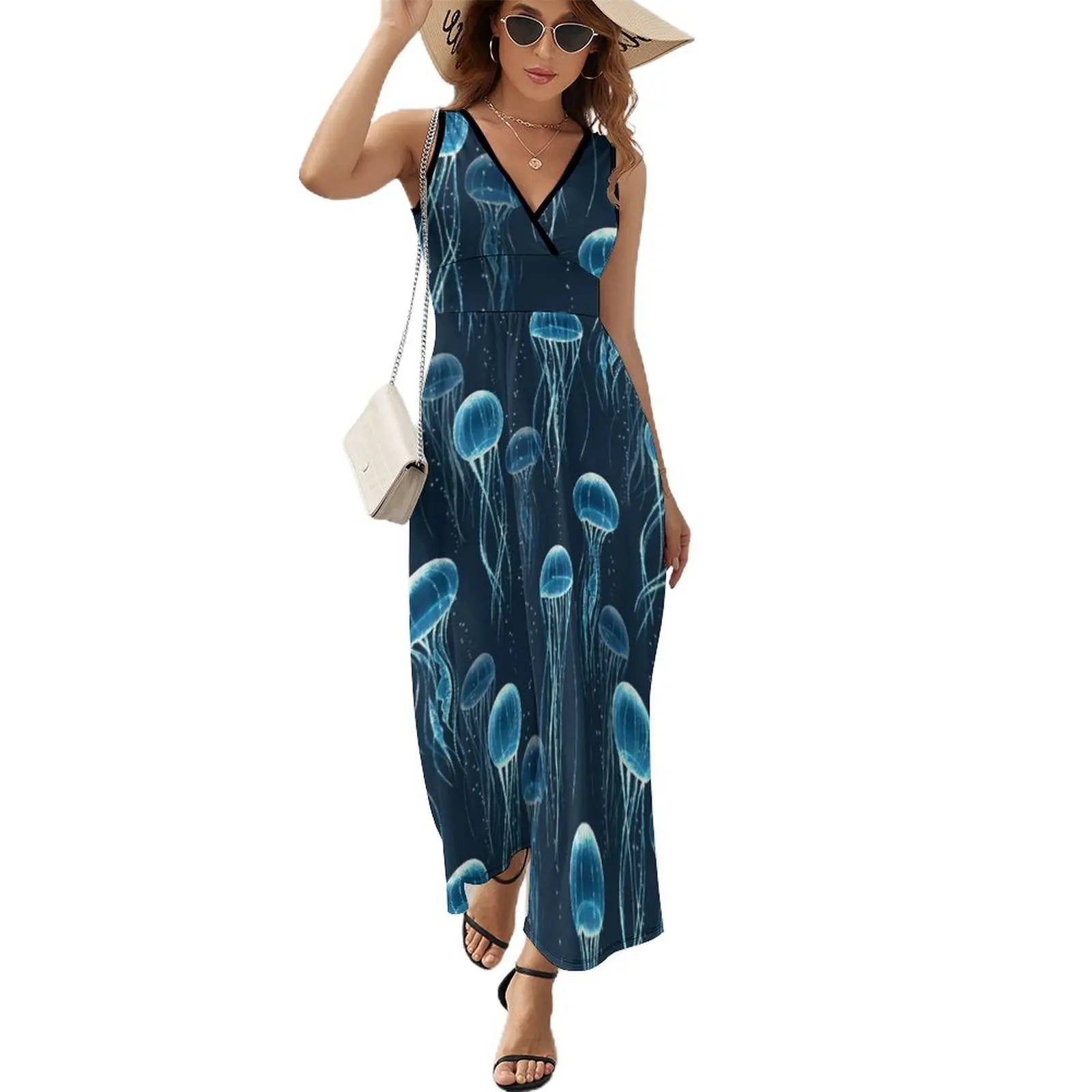 

Glowing jellyfish Sleeveless Dress dresses for womens 2023 dresses for prom
