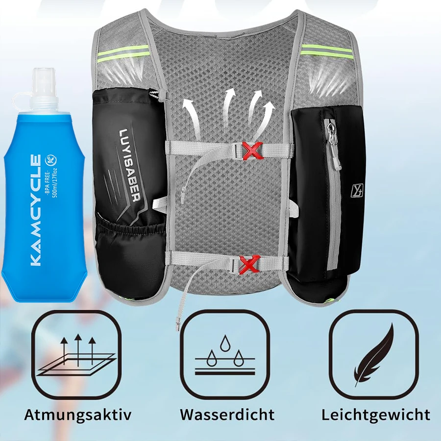 

Running Vest with 500ML Water Bladder,Hydration Backpack Lightweightfor Women Men Hiking Cycling Running, Camel hydration back