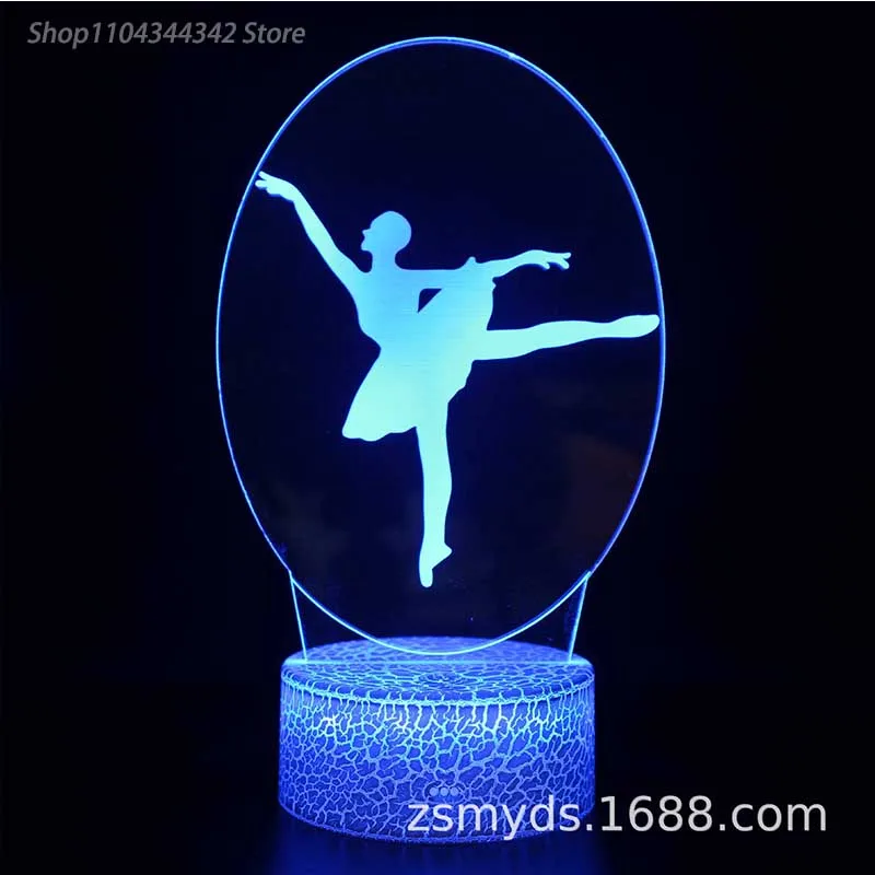 Ballet 3D Acrylic Creative Unique Night Light Living Room Bedhead Creative Parent Child Gift Decoration Light USB Atmosphere Lig