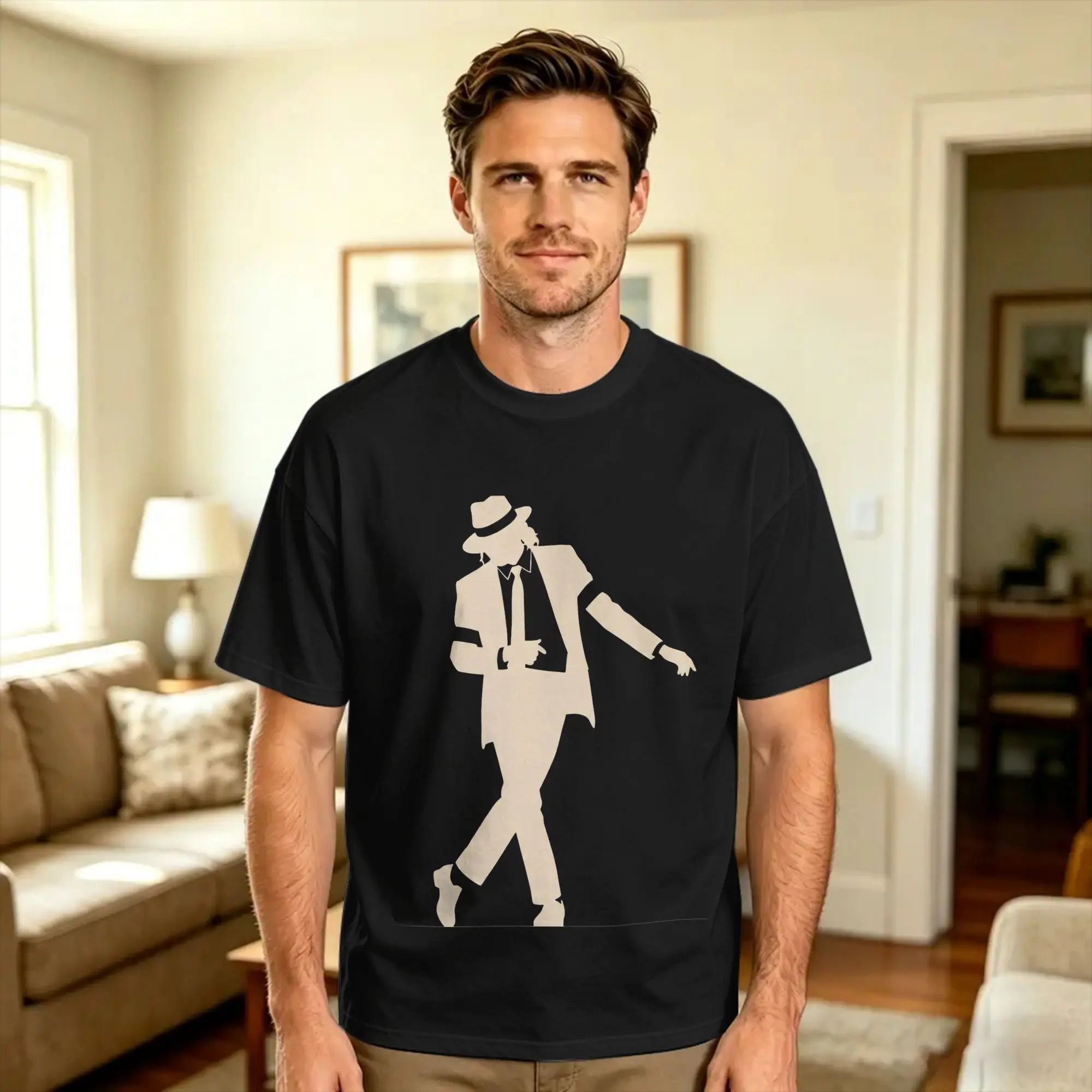 Men's T-Shirt Motion Graphic MJ Smooth T-Shirts Harajuku  Summer Tees Funny Cotton Clothes Plus Size