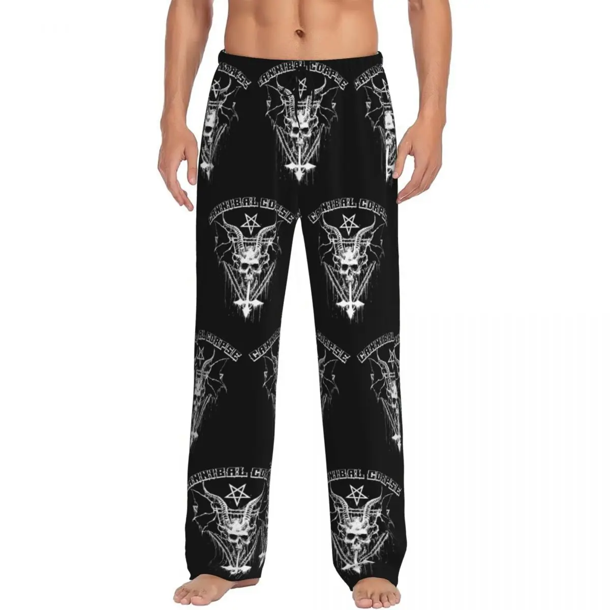 

Custom Printed Men C-Cannibals C-Corpses Classical Pajama Pants Sleepwear Sleep Lounge Bottoms with Pockets