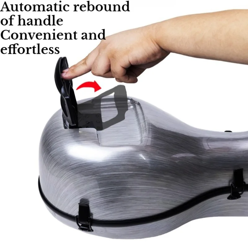 Custodia per violoncello in fibra di carbonio 4/4 antigraffio resistente all'usura leggera spalla portatile scatola per violoncello accessori per strumenti musicali