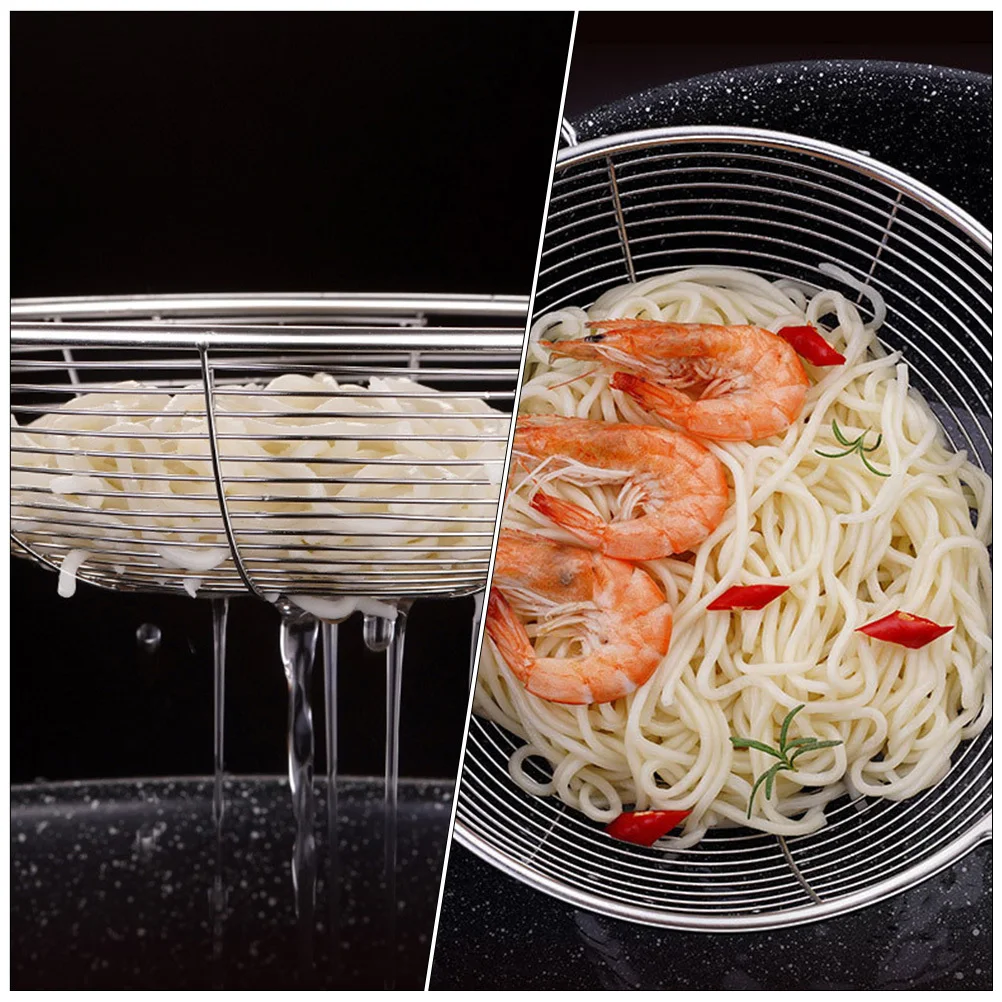 

1Pcs Stainless Steel Colander Multifunctional Strainer for Fries Eggs Noodles Wontons Kitchen Supplies High Temperature