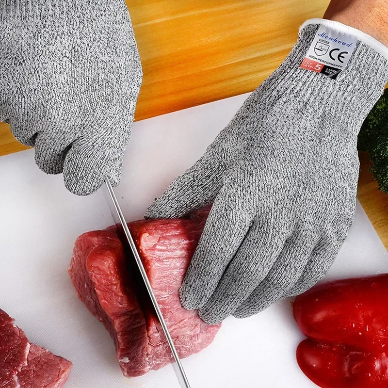 Anti-cut Gloves Level 5 Safety Cutting Proof Resistant Stab Protection High-strength Grade Butcher Kitchen Gardening Work Gloves