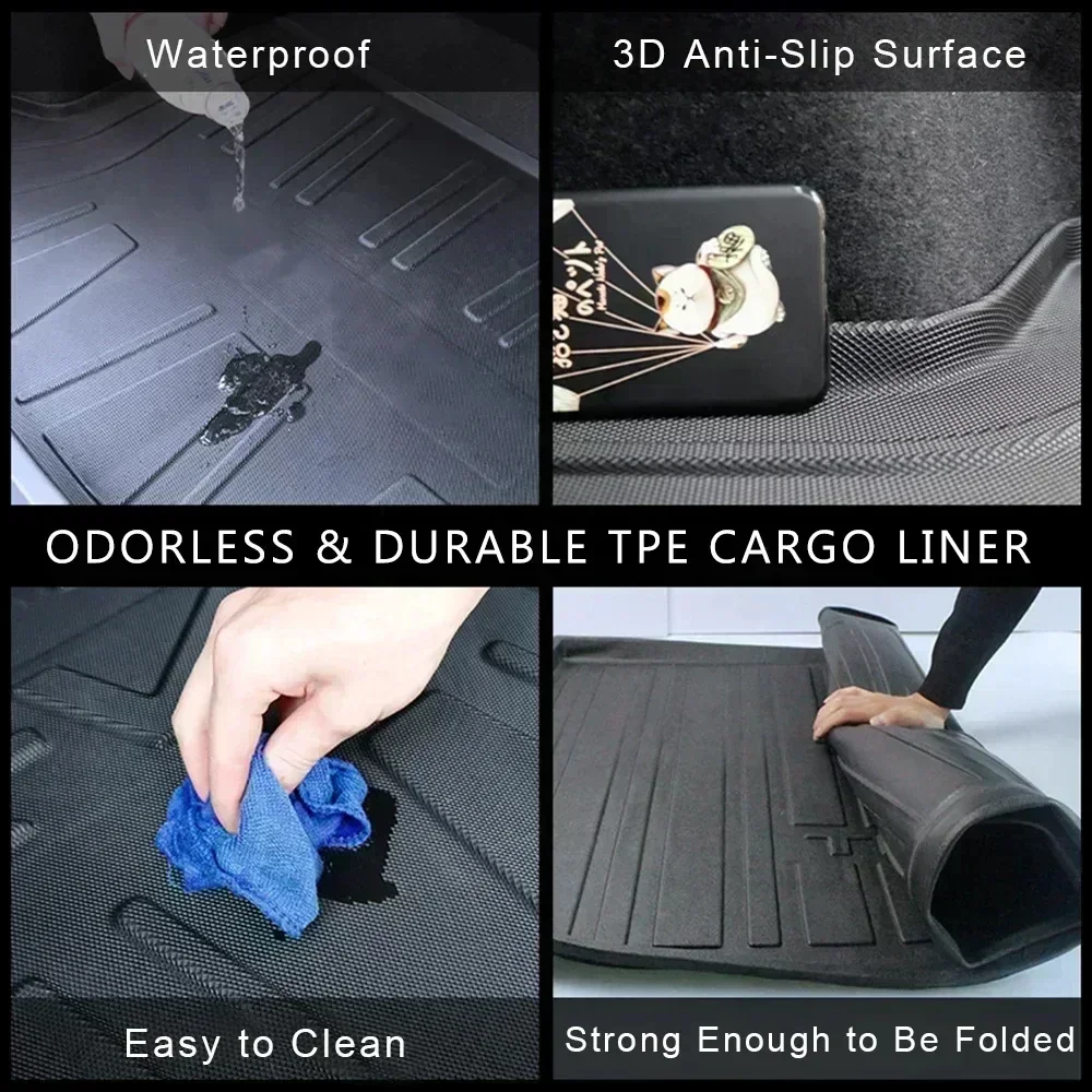 For Toyota INNOVA AN140 2016-2021 Auto Car Cargo Liner All-Weather TPE Non-slip Trunk Mat Waterproof Tray Trunk Carpet Accessory