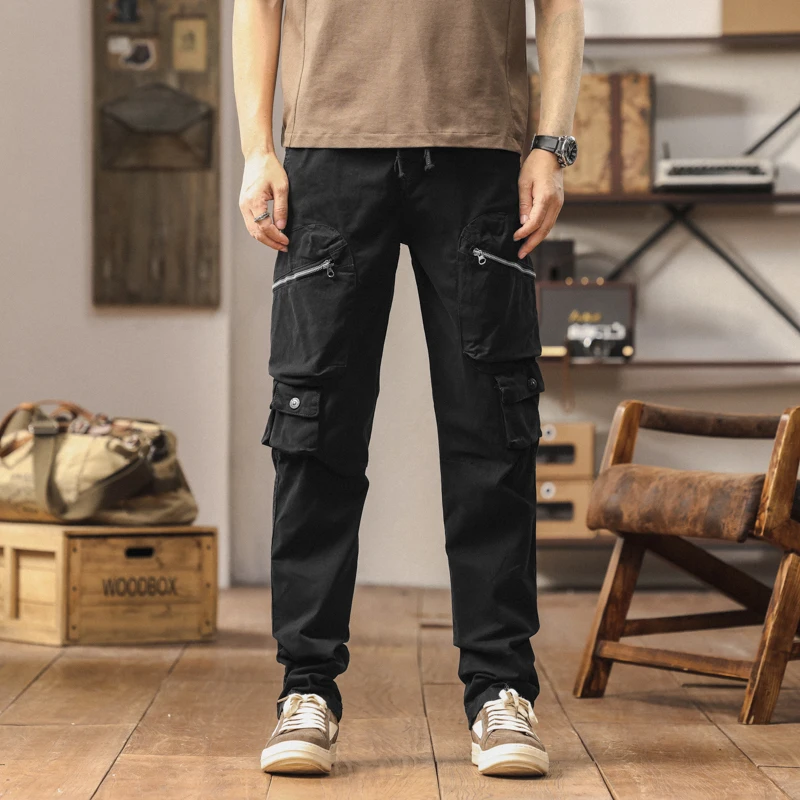 

Men's Casual Straight Leg Workwear Shorts Multi-Pocket Simple Design Comfortable Loose Fit Fashionable Autumn Cargo Pants