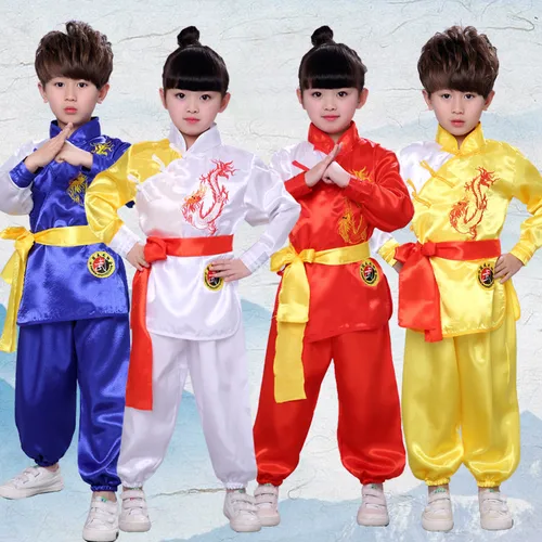 Traje para niños, traje de Wushu para niña, conjuntos de trajes de actuación de Tai Chi, ropa tradicional china, uniforme de artes marciales de Kung Fu para chico