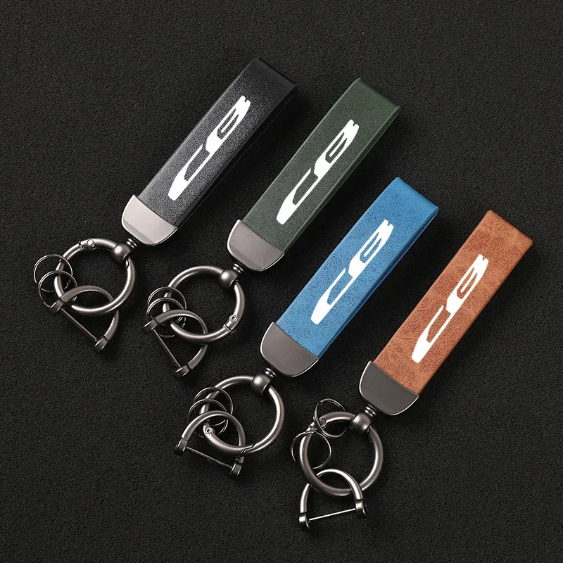 Motorcycle Leather Keychain Horseshoe Buckle Jewelry for Honda CB125R CB150R CB190R CB250R CB300R CB400 CB Motorcycle Keychain