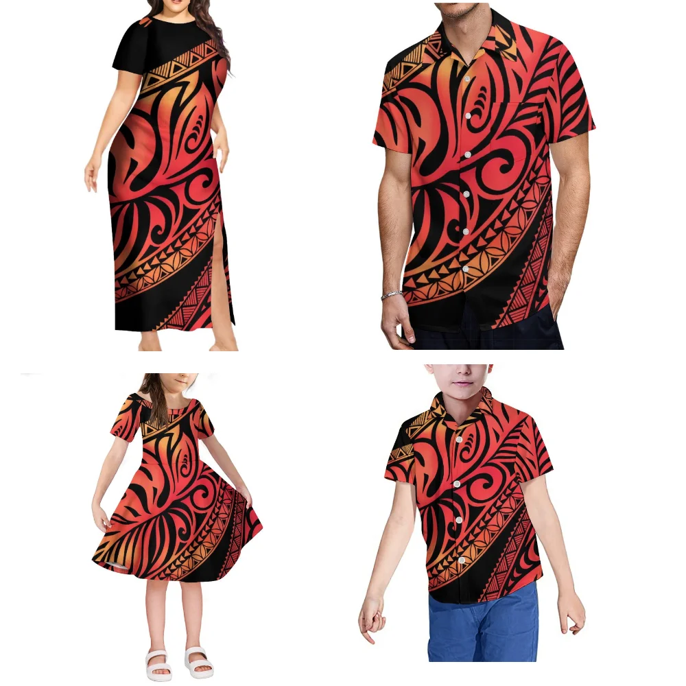 Robe fendue élégante pour hommes et femmes, chemise pour hommes, adaptée à la robe de soirée de l'île des Tonga, chemises mignonnes pour filles et garçons, 2025