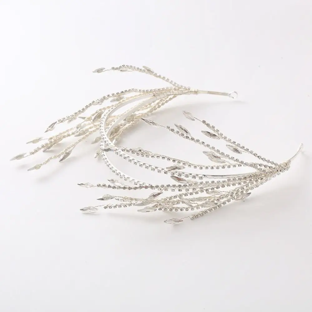 Elegant Bar Mitzvah Crown Rhinestone Hair Band Hair Hoop Rhinestone Princess Hair Band Alloy Korean Style Bride Tiaras Wedding