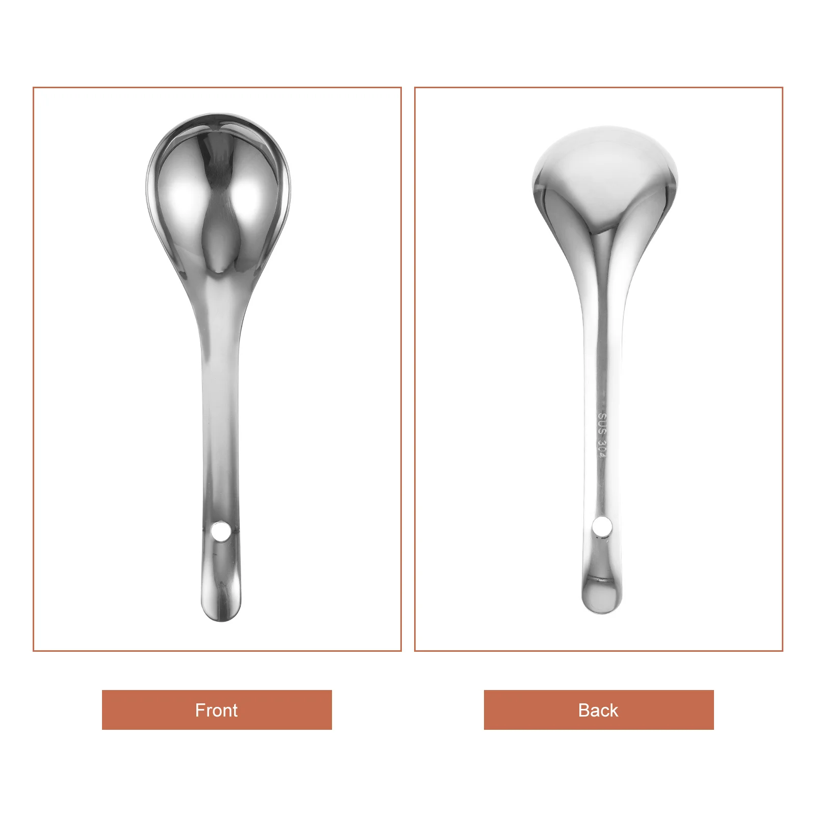 

304 Stainless Steel Rice Spoon Large Thickened Soup Scoop Simple Style Kitchen Utensil Reusable Food Serving Spoon For