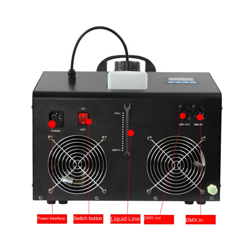 Stage Fog Machine With Bubble & 18 LED Lights DMX512 Bubble Machine Smoke Machine Fogger; Double Wheels Big Bubble Machine