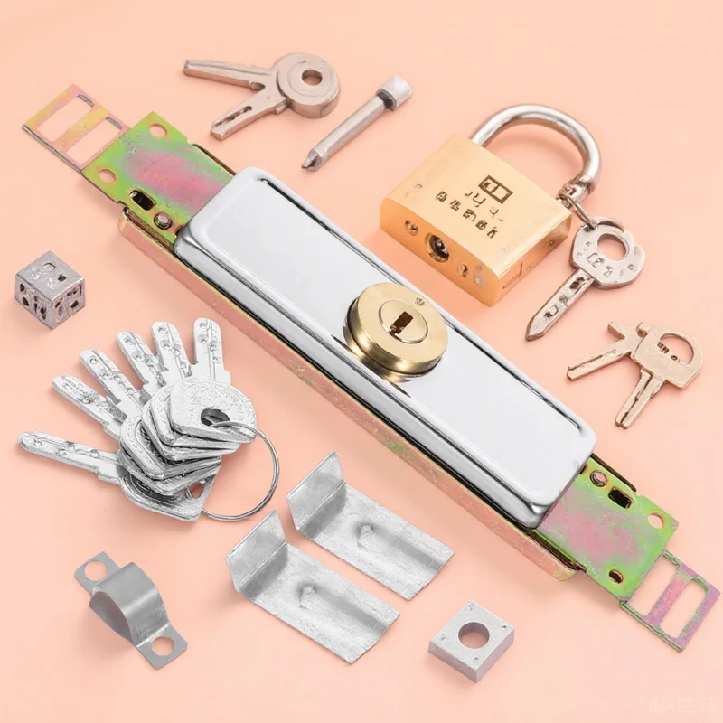 

Garage Door Lock with Keys Heavy Duty Polished Roller Latch Burglar Proof Vertical Keyway for Rolling Shutter Doors