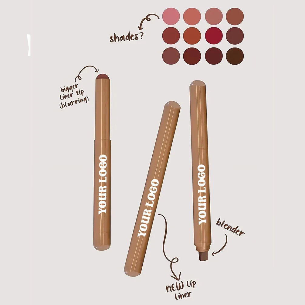 Private Label 11-kleuren waterdichte matte lipliner Veganistisch aangepast logo Langdurig Zweetbestendig Gemakkelijk aan te brengen make-up groothandel