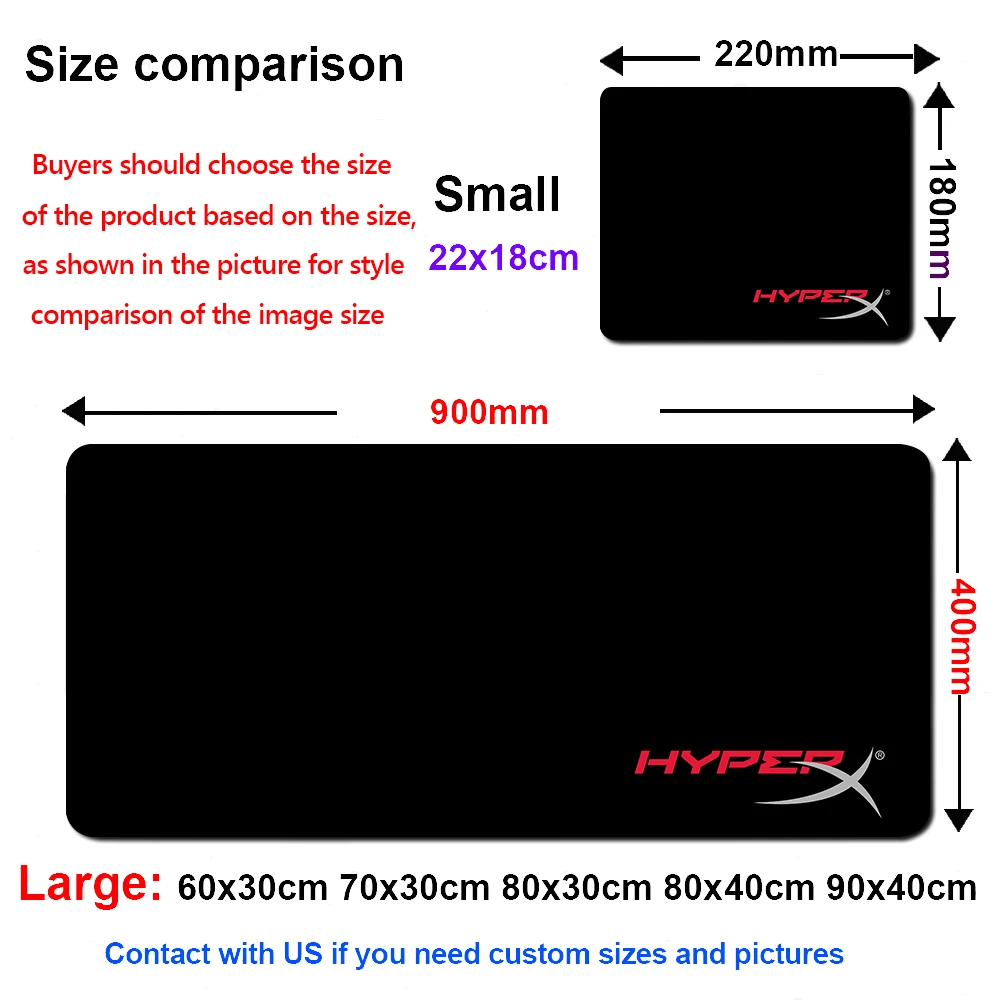 HyperX Gaming Keyboard Mouse Pad Kecepatan Besar Kantor Komputer Aksesori Meja Pad Anime Mousepad Pc Gamer Set untuk Hoonepad