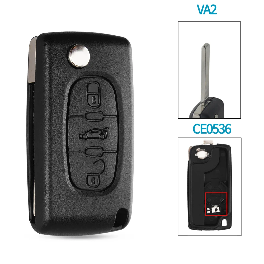 KEYYOU 2/3 Knoppen voor Peugeot 207 307 308 407 607 807 Voor Citroen C2 C3 C4 C5 C6 Afstandsbediening sleutel Case Va2/Hu83 CE0523 CE0536