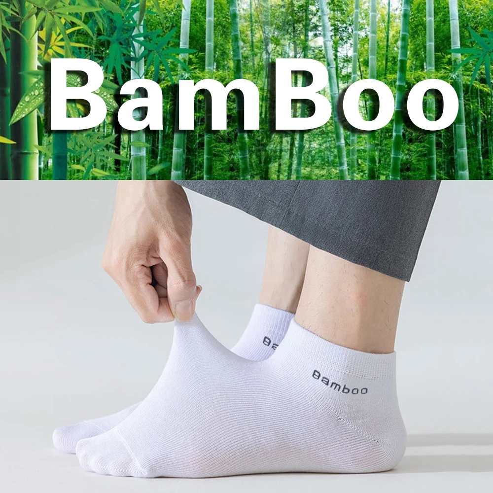 5 Paar hochwertige Herren-Söckchen aus Bambusfaser, Business-Casual, formelle Socken, kurze, desodorierende Socken für Herren, Geschenk – Detail 6