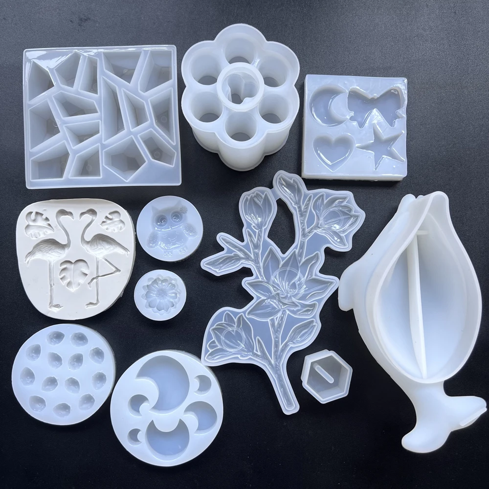 Cartoon Silicone Mold for Epoxy Resin Handmade Ice Hill Bird Moon Flower Fish Molds Clearance Sale