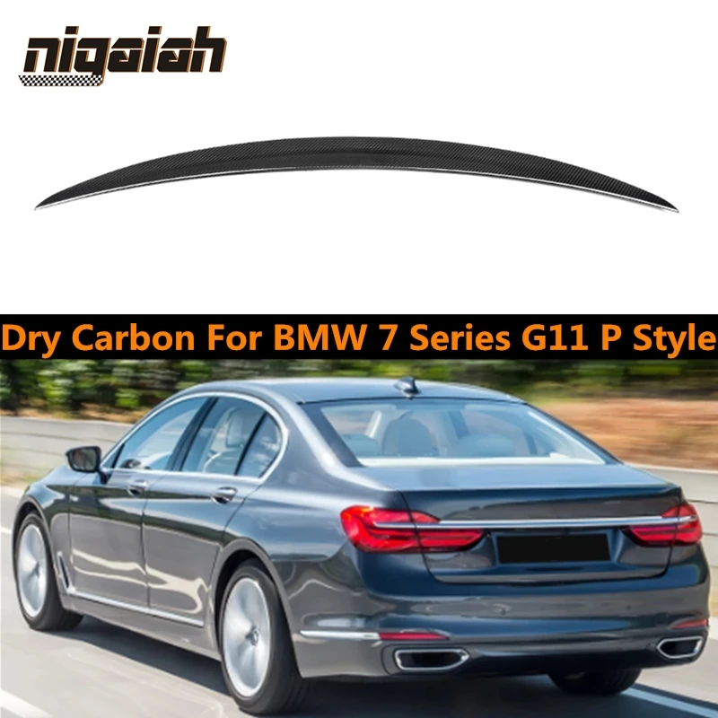 Car Accessories Rear Bumper Trunk Tail Wings Spoiler Fit For BMW 7 Series 4-Door G11 Sedan Dry Carbon Fiber Spoiler 2015-2021