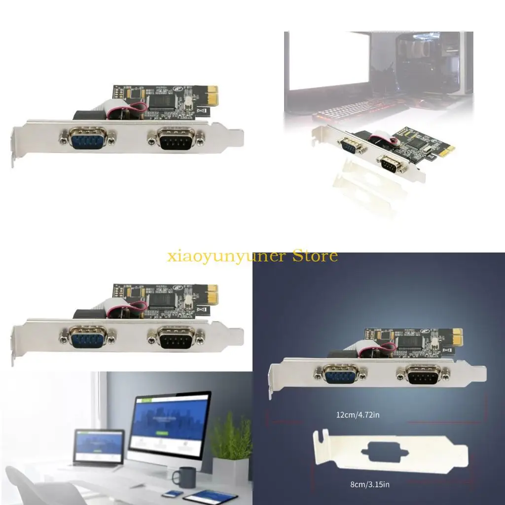

P9JB PCIE 2 Port Serial Card Desktop RS232 Industrial MCS9900 PCIE X1 X4 X8 X16 Extension Adapter Card For Desktop
