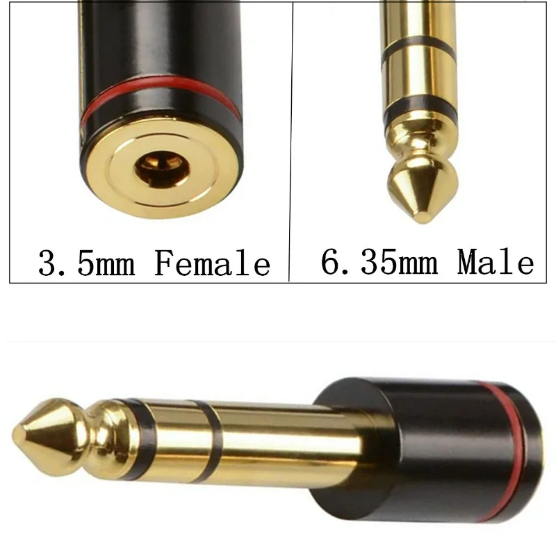 

Gold Plated 6.35mm (1/4") Male To 3.5mm (1/8") Female Stereo Adapter – 6.35 Mm To 3.5 Mm Adapter