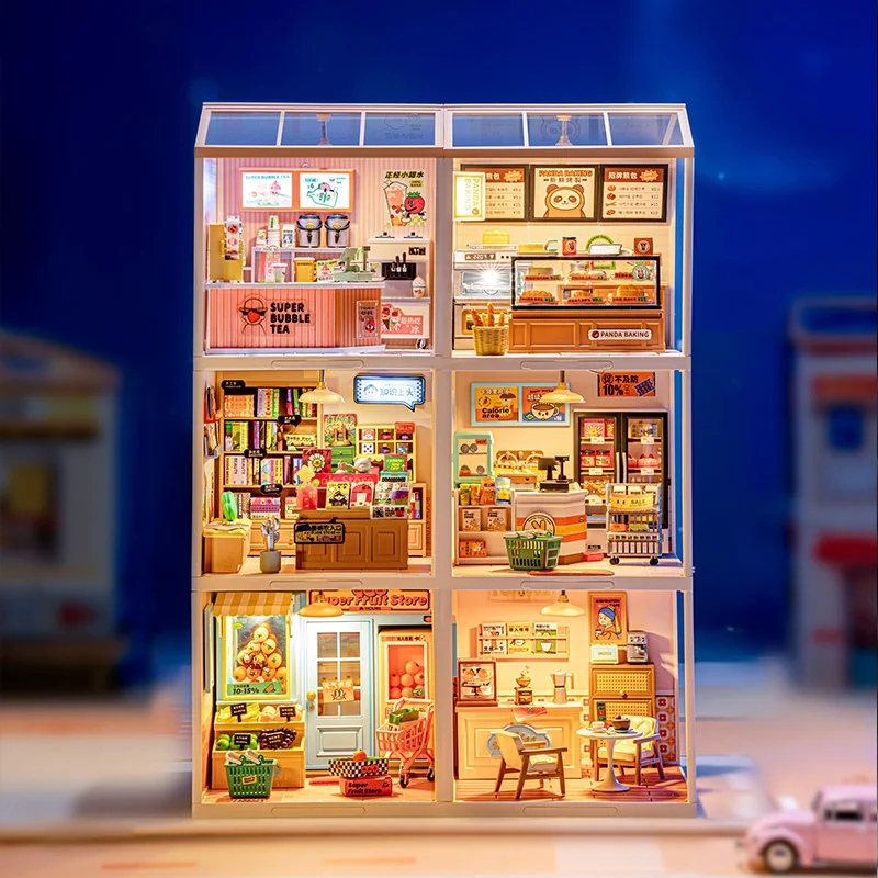 Super World Casa in miniatura Super Residence Scatola cieca Action Figurine Casa per bambini Casa fai da te Giocattoli Regali per bambini per ragazze