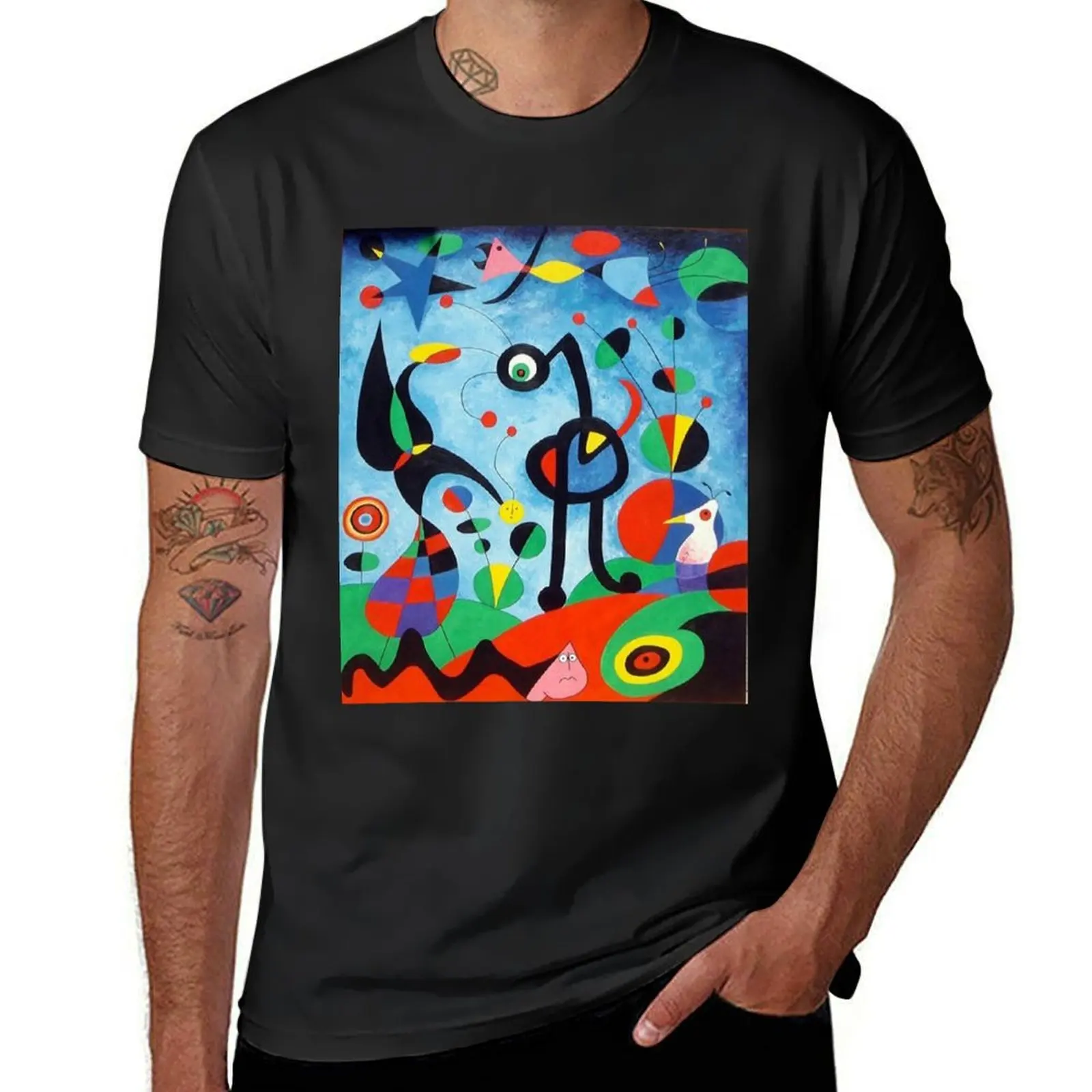 Joan Miro Garden T-Shirt blanks customs mens graphic t-shirts anime