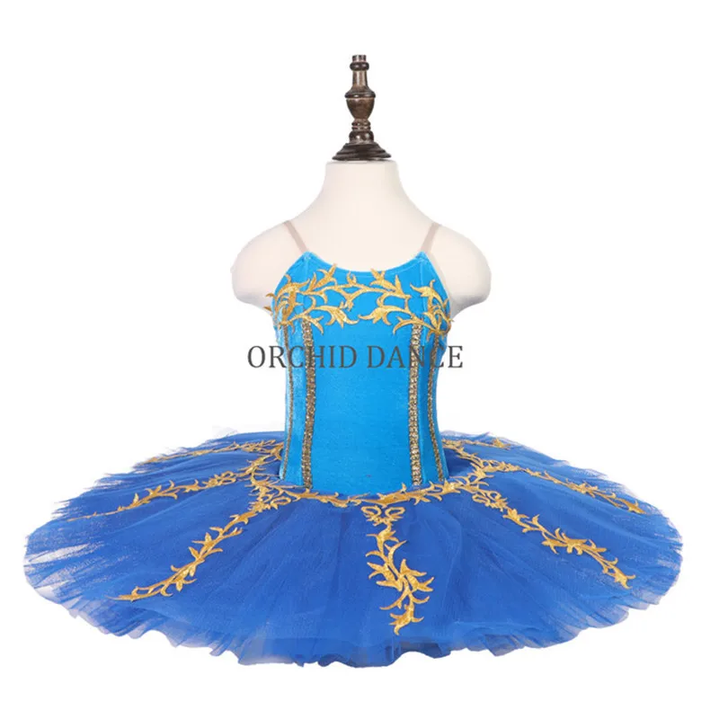 

Cheap Custom Size 7 Layers Stage Performance Wear Costumes Kids Girls Blue Ballet Tutu