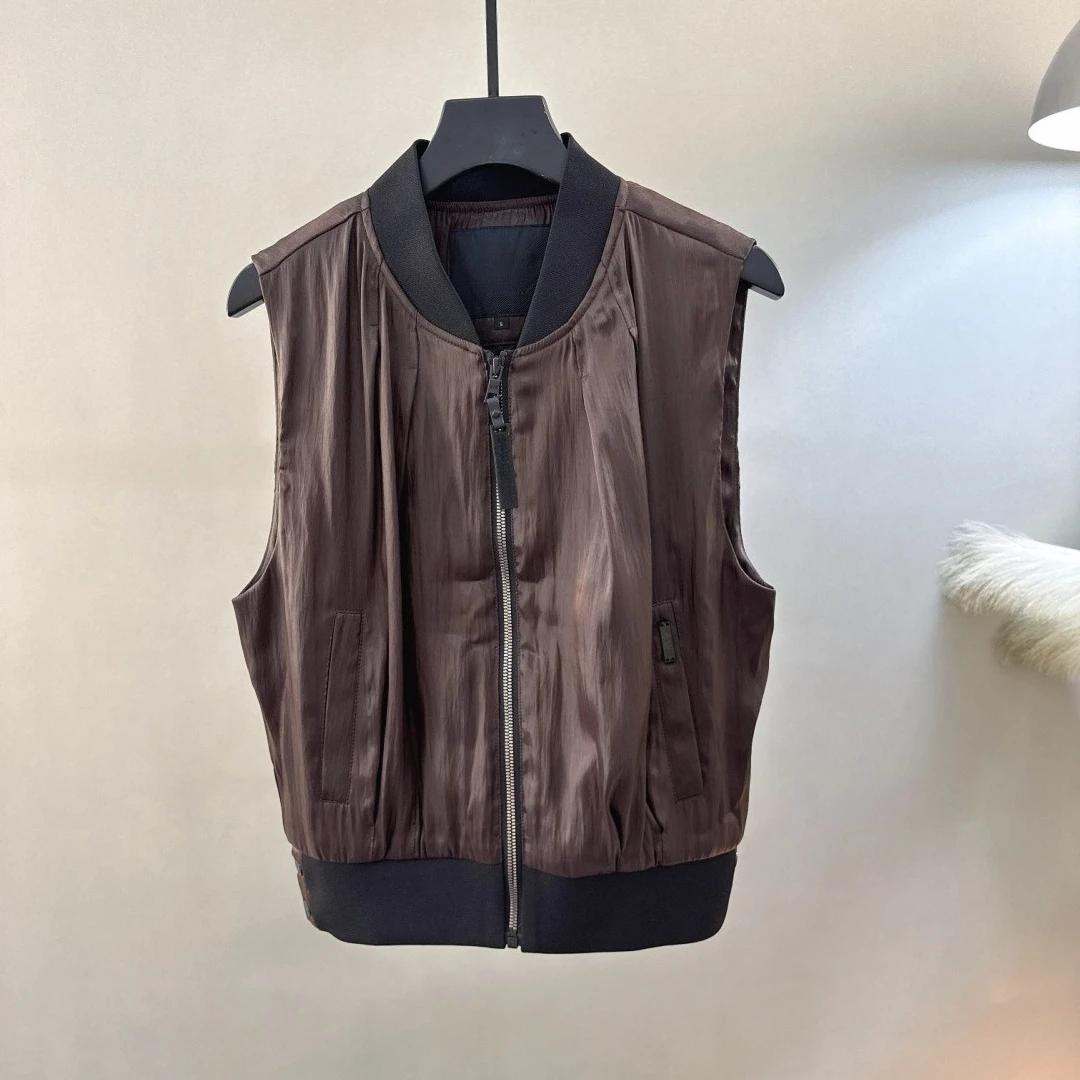 Women's Golf Vest Letter Print Zip-Up Windproof Thermal 2026 Fall Winter New Breathable Stretch Outdoor for Korean Lady Golfers