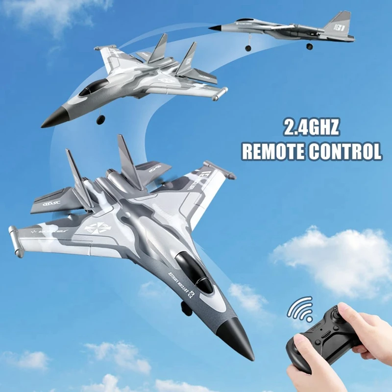Rc Air Plane Stealth Remote Control Airplane 3 Channel Stunt with RGB Light, Aircraft Toy Gift for Kids-AT35