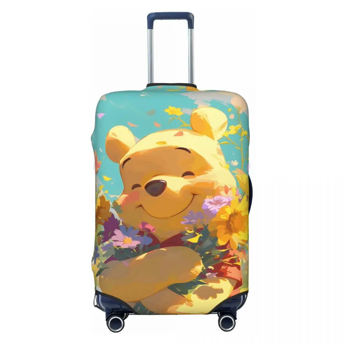 

Custom Funny Winnie Pooh Kawaii Cartoon Travel Luggage Cover Elastic Yellow Bear Pattern Suitcase Cover Protector Fit 18-32 Inch