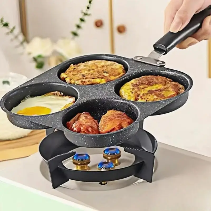 Non‑Stick Multi‑Hole Egg Burger Pancake Pan High Heat Conductive Cookware Fit Gas Electric Stove Household Breakfast Making Pot
