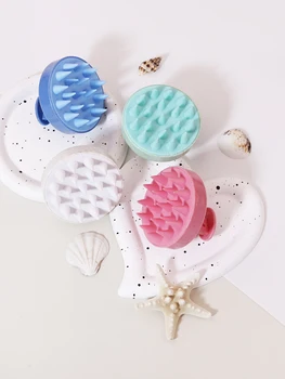 แปรงแชมพูนวดหนังศีรษะ 1 ชิ้น ผมซิลิโคนอ่อนนุ่มใช้ขจัดรังแคและขัดผิว