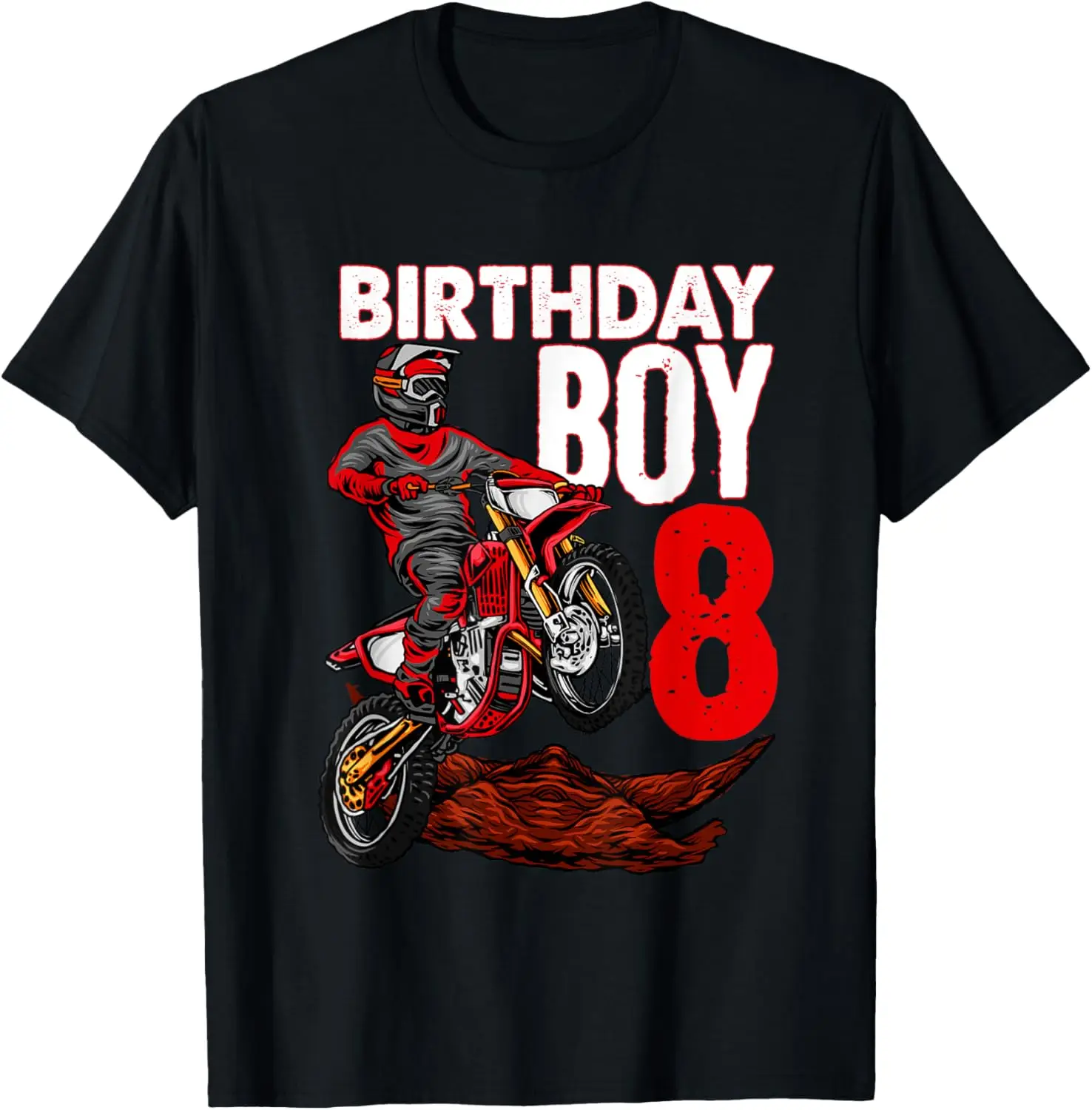 

Motocross Birthday Shirt Motorcycle Themed 8th Birthday T-Shirt