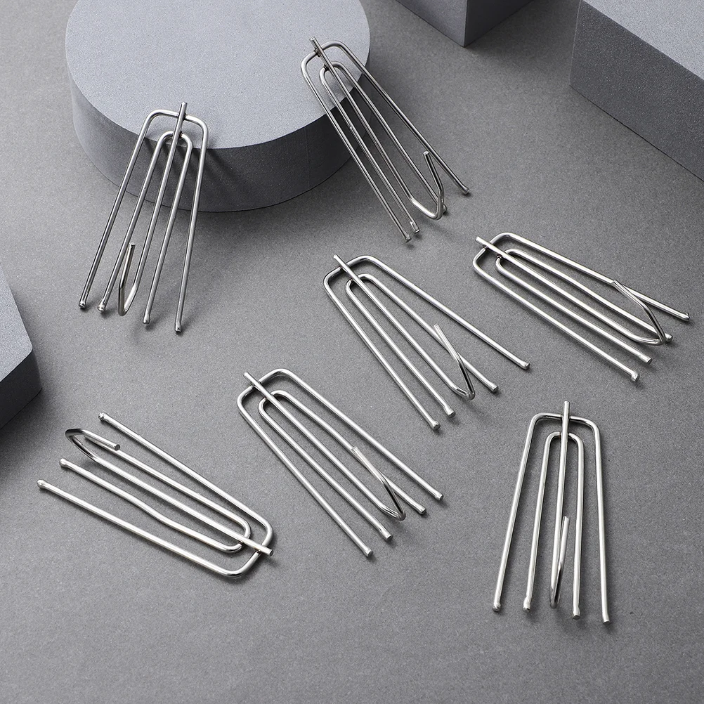

30 Pcs Curtain Hook Set Stainless Steel Four Prong Pleated Hooks for Drapes Easy Replacement Metal Clips Window Door