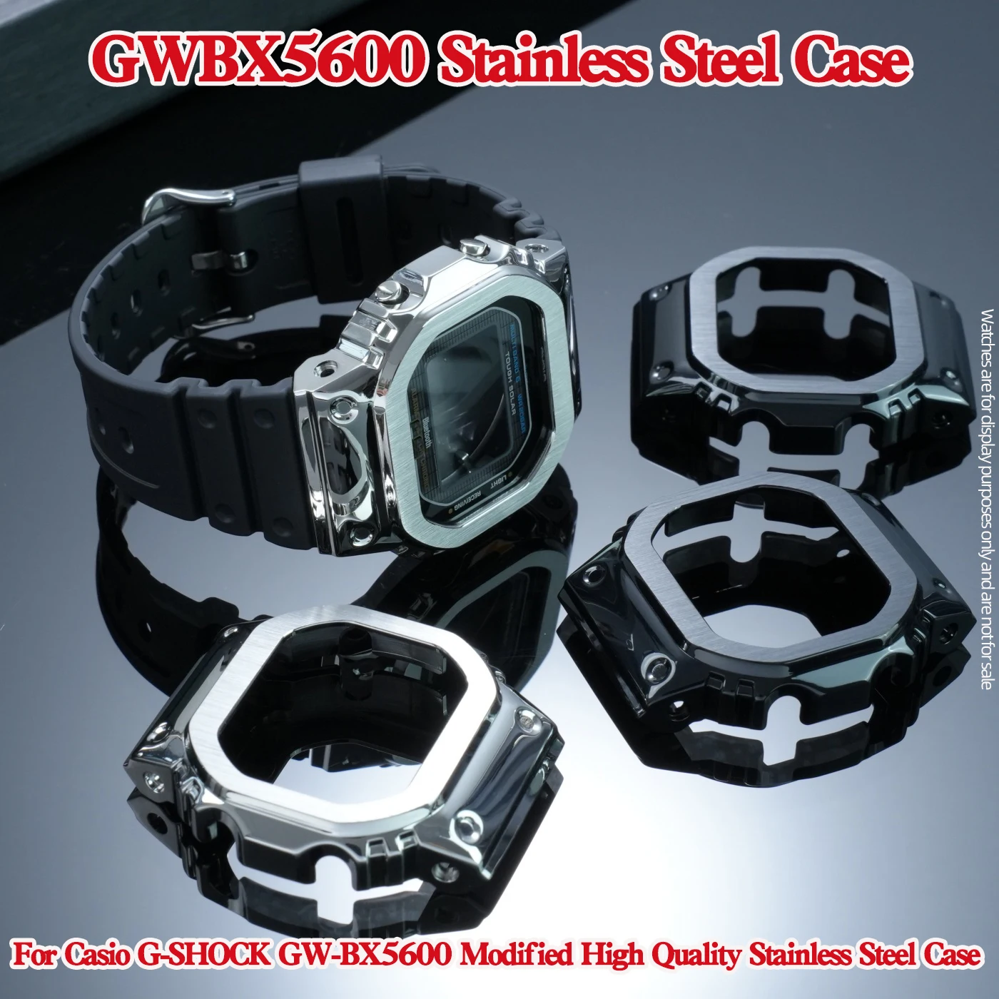 GWBX5600 Stainless Steel Case For Casio G-SHOCK GW-BX5600 Modified High Quality Stainless Steel Case Special Silicone Watch Stra